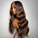 WOWANGEL Brown Highlight 7X6 Drawstring Glueless Wigs HD Lace Wigs - wowangel