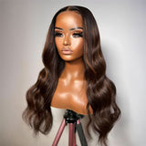 WOWANGEL Brown Highlight 7X6 Drawstring Glueless Wigs HD Lace Wigs - wowangel