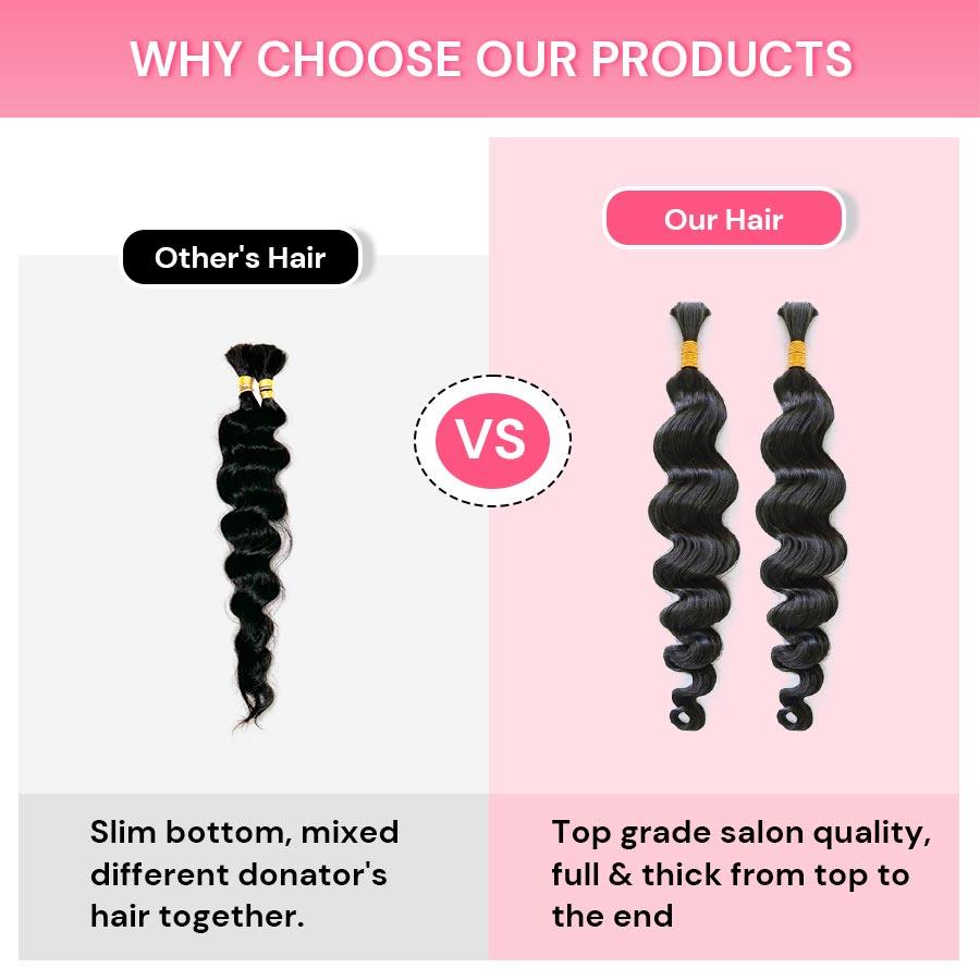 Comparison of other hair vs Wowangel hair quality.