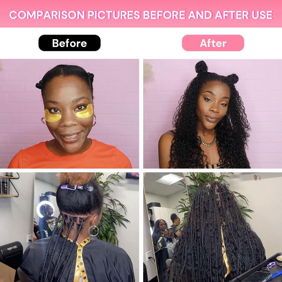 Before and after using WOWANGEL hair extensions