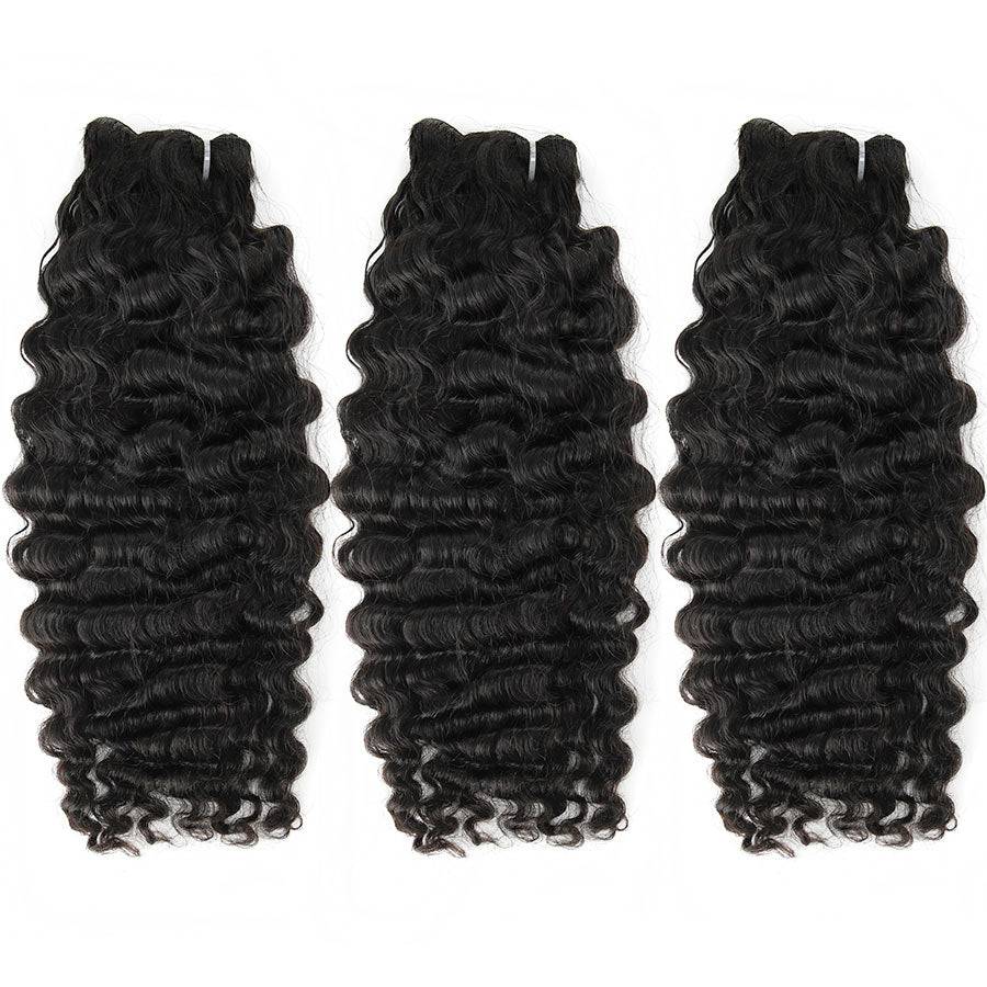 WOWANGEL Bundles Deal 3pcs Loose Wave/Water Wave/Kinky Straight/Burmese Curl 100% Human Hair Weaves - wowangel