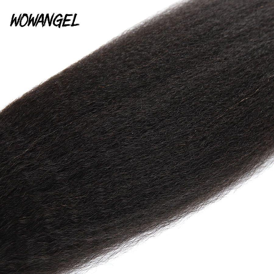 WOWANGEL Bundles Deal 4pcs 100% Human Hair Weaves Yaki/ Kinky Straight - wowangel