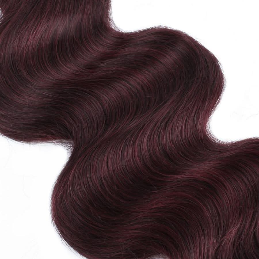 WOWANGEL Burgundy/99J Hair Bundles Deal 3pcs Body Wave 100% Human Hair Weaves - wowangel