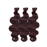WOWANGEL Burgundy/99J Hair Bundles Deal 3pcs Body Wave 100% Human Hair Weaves - wowangel
