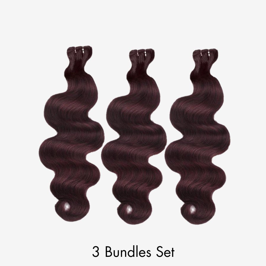 WOWANGEL Burgundy/99J Hair Bundles Deal Body Wave 100% Human Hair Weaves - wowangel