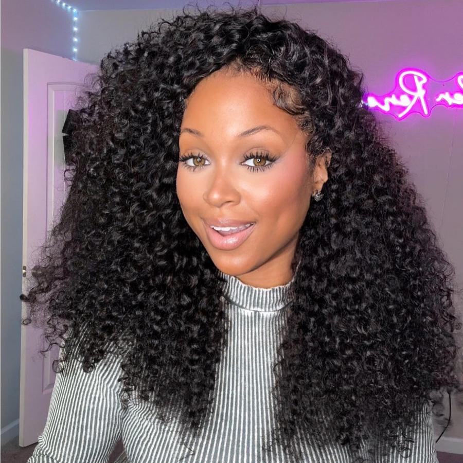 WOWANGEL Burmese Curl V Part Wigs Beginner Friendly Glueless U Part Wigs - wowangel