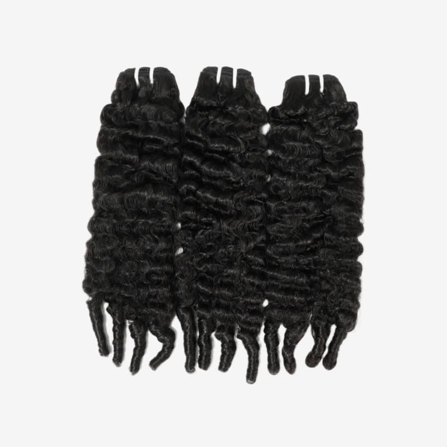 WOWANGEL Burmese Curly Hair Bundles Deal 100% Human Hair Weaves - wowangel