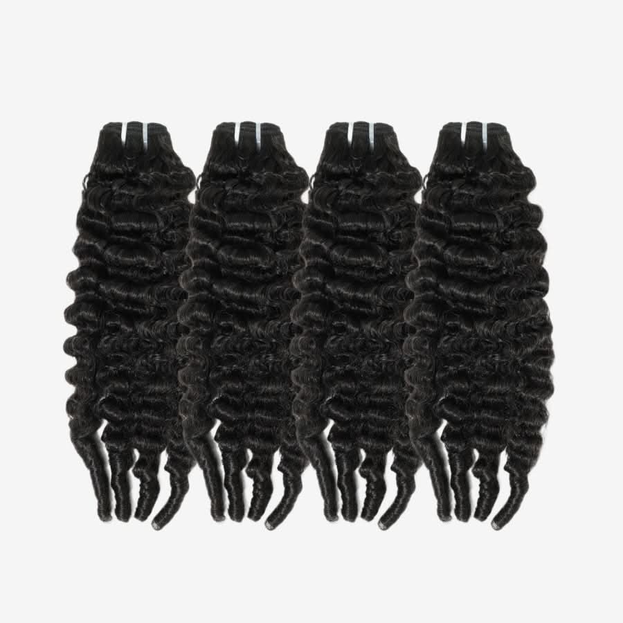 WOWANGEL Burmese Curly Hair Bundles Deal 100% Human Hair Weaves - wowangel