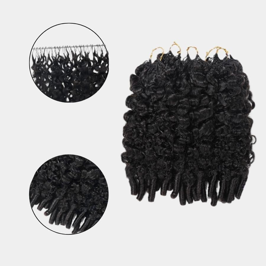 WOWANGEL Burmese Curly Miracle Knots Crochet Hair Pre-Separated Feather Crochet Human Hair Extensions - wowangel