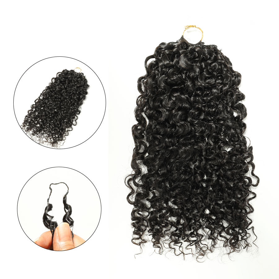 WOWANGEL Burmese Curly Pre - Separated Feather Crochet Human Hair Extensions - wowangel
