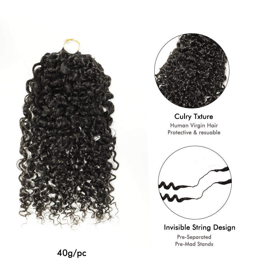 WOWANGEL Burmese Curly Pre - Separated Feather Crochet Human Hair Extensions - wowangel