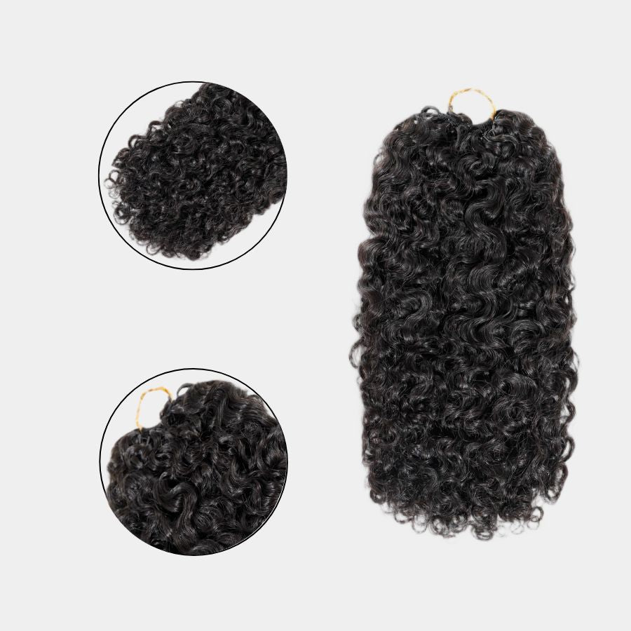 WOWANGEL Burmese Curly Pre-Separated Feather Crochet Human Hair Extensions for Miracle Knots Boho Braids - wowangel