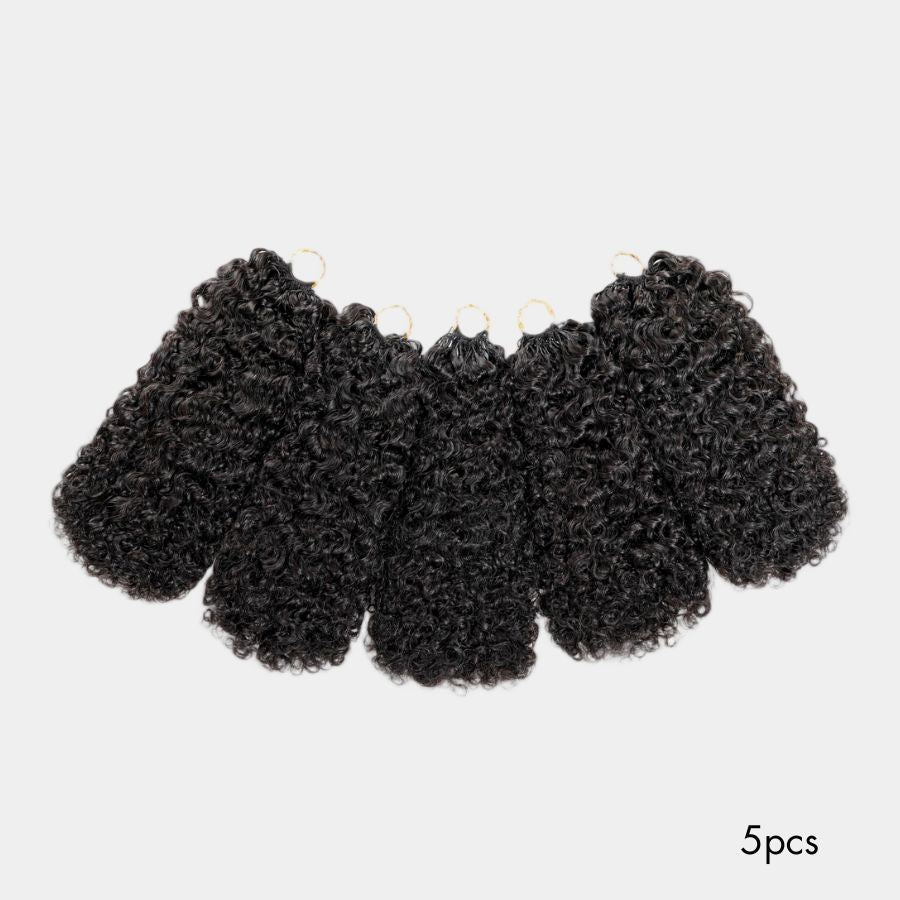 WOWANGEL Burmese Curly Pre-Separated Feather Crochet Human Hair Extensions for Miracle Knots Boho Braids - wowangel