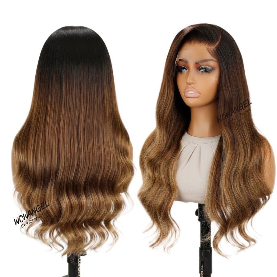 WOWANGEL Caramel Ombre Premium Raw Hair 13X6 HD Lace Frontal Wig - wowangel