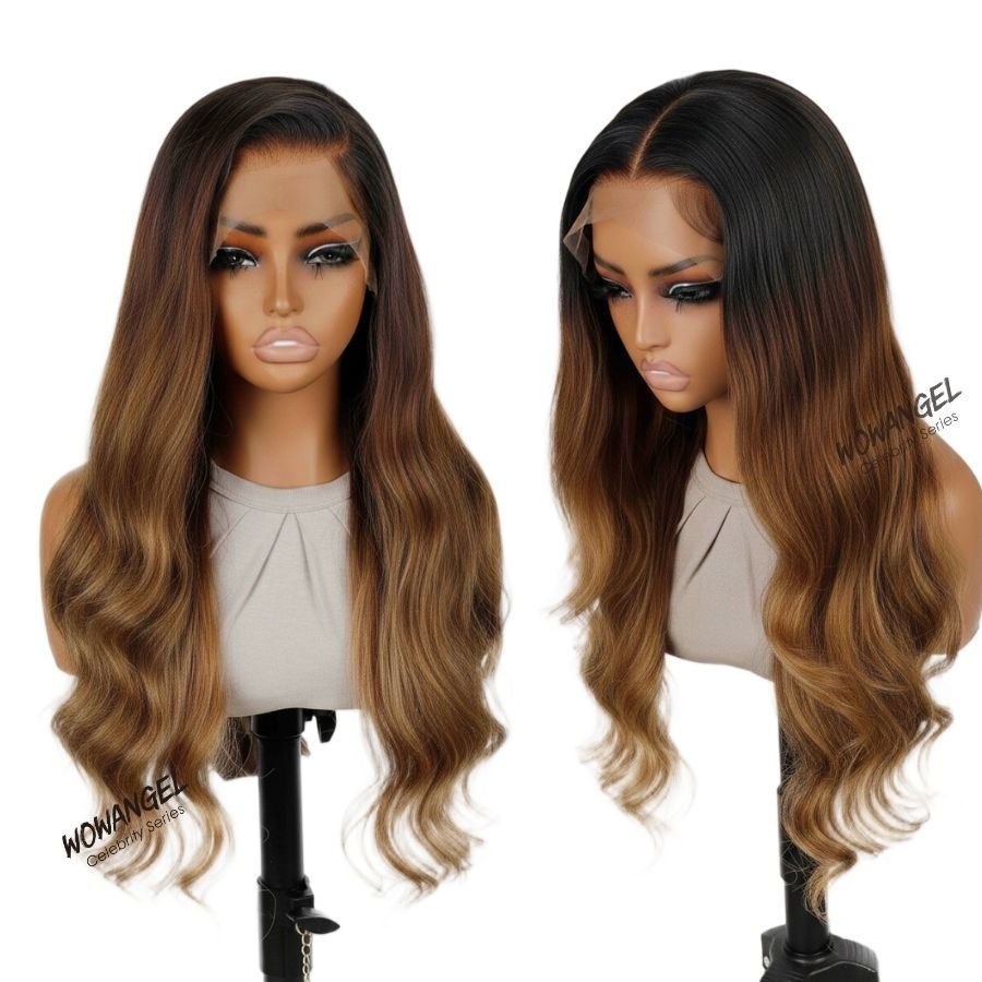 WOWANGEL Caramel Ombre Premium Raw Hair 13X6 HD Lace Frontal Wig - wowangel