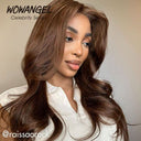 WOWANGEL Chestnut Brown Color 13X6 Skinlike Real HD Lace Front Wigs - wowangel