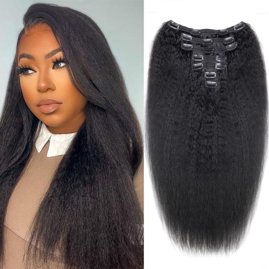 WOWANGEL Classic Lace Weft Clip In Hair Extensions Straight/Body Wave/Kinky Straight/Kinky Curly - wowangel