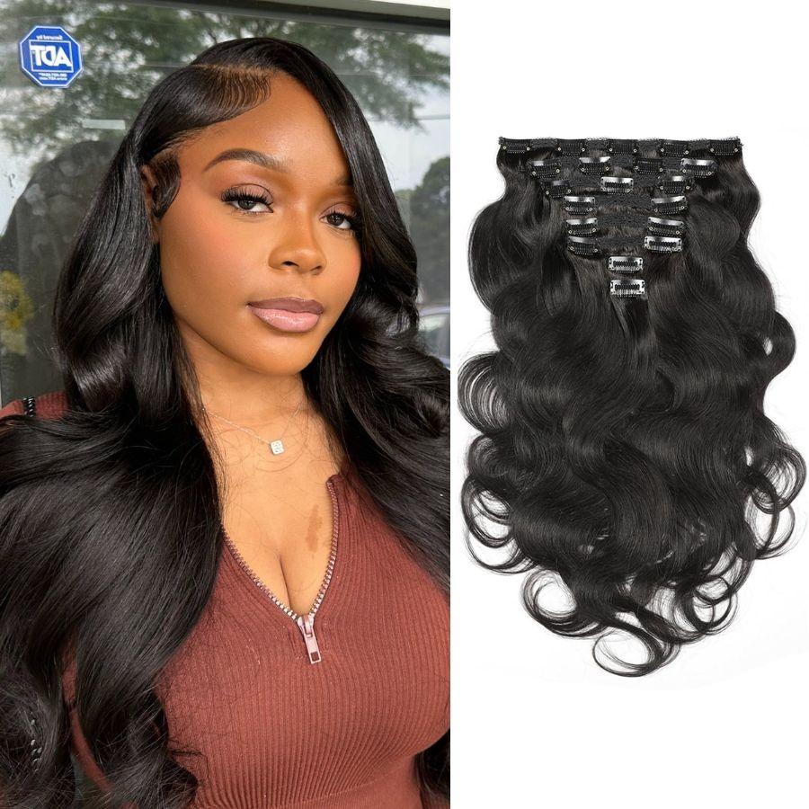 WOWANGEL Classic Lace Weft Clip In Hair Extensions Straight/Body Wave/Kinky Straight/Kinky Curly - wowangel