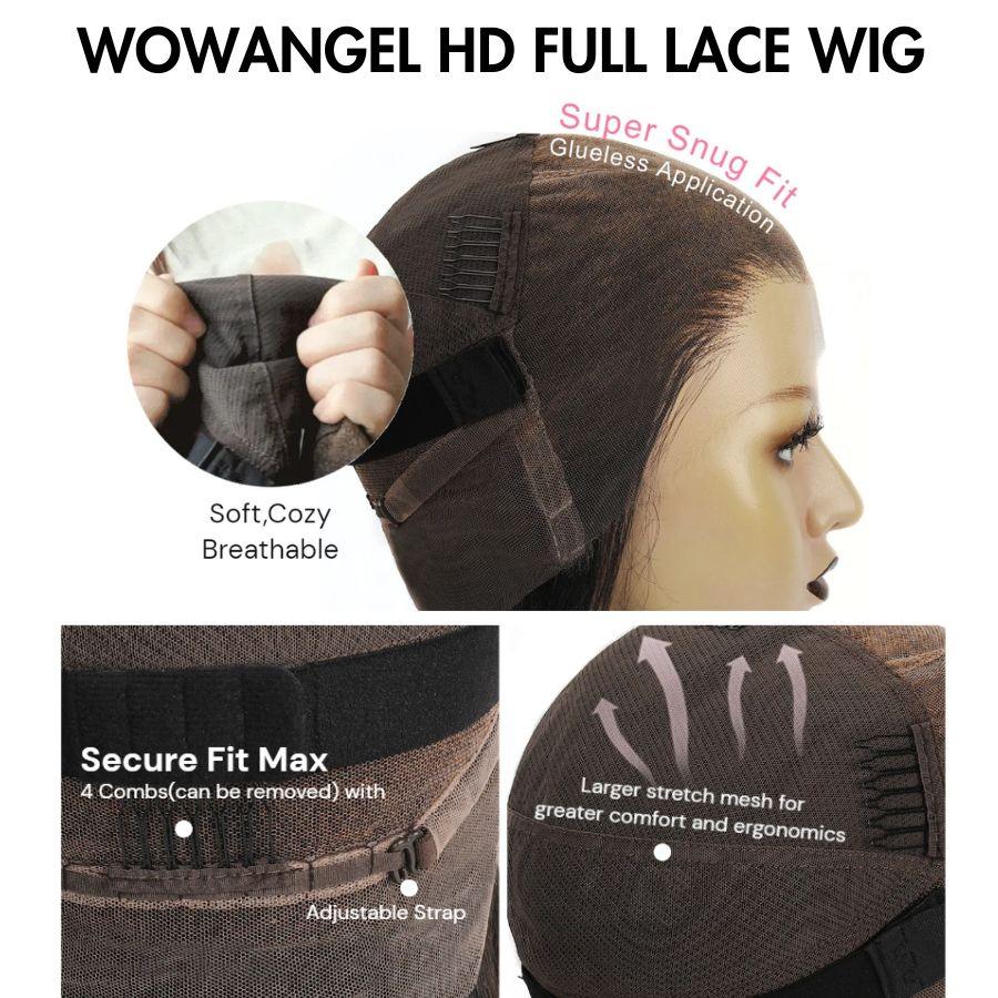 WOWANGEL Curly Pixie Skinlike Real HD Full Lace Wig Short Cut Wig - wowangel