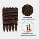WOWANGEL Dark Brown Color Pre-Separated Feather Crochet Human Hair Extensions for Miracle Knots Boho Braids Deep Wave - wowangel