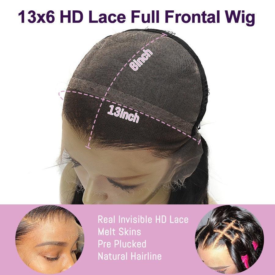 WOWANGEL Deep Curly 13X6 Full Frontal HD Lace Wig Seamless Clean Hairline - wowangel