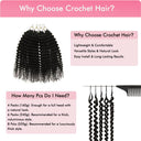 WOWANGEL Deep Curly Pre - Separated Feather Crochet Human Hair Extensions - wowangel