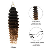 WOWANGEL Deep Wave 1B/4/30 Ombre Color Pre - Separated Feather Crochet Human Hair Extensions - wowangel