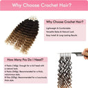 WOWANGEL Deep Wave 1B/4/30 Ombre Color Pre - Separated Feather Crochet Human Hair Extensions - wowangel