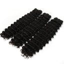 WOWANGEL Deep Wave Raw Hair Bundles Deal 3pcs 100% Human Virgin Hair Weaves - wowangel