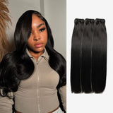 WOWANGEL European Raw Hair Bundles Straight Double Drawn Hair Weaves - wowangel