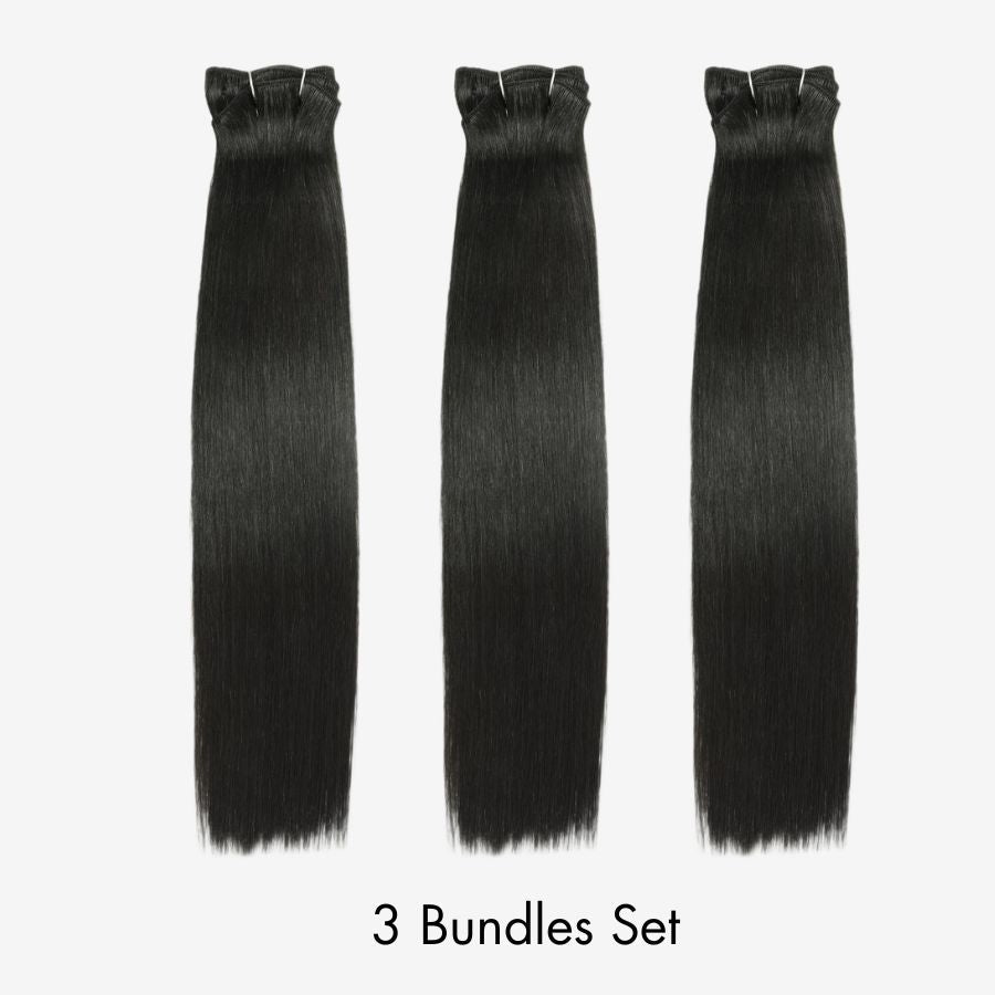WOWANGEL European Raw Hair Bundles Straight Double Drawn Hair Weaves - wowangel