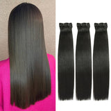 WOWANGEL European Raw Hair Bundles Straight Double Drawn Hair Weaves - wowangel