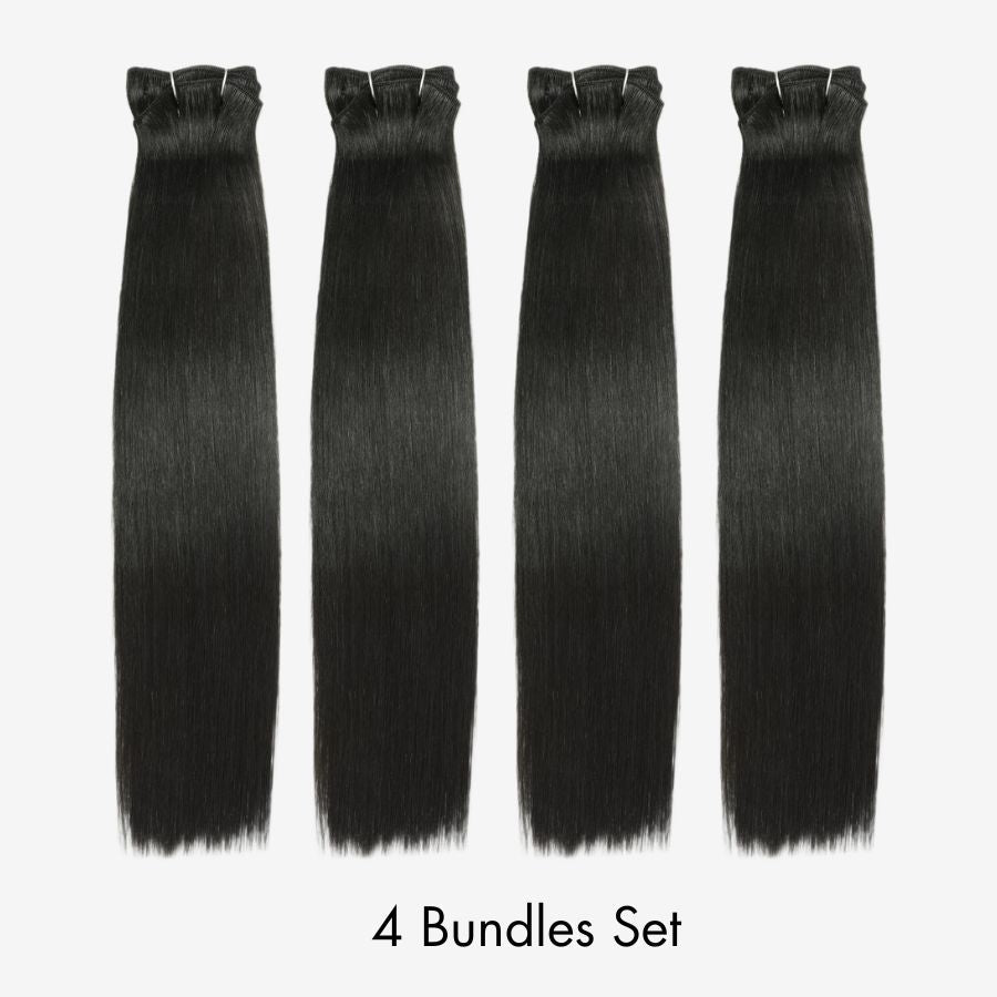 WOWANGEL European Raw Hair Bundles Straight Double Drawn Hair Weaves - wowangel