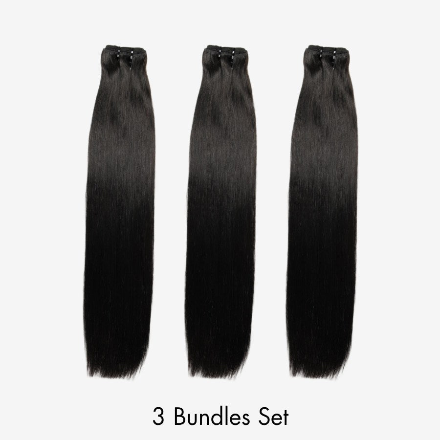 WOWANGEL European Raw Hair Bundles Straight Double Drawn Hair Weaves - wowangel