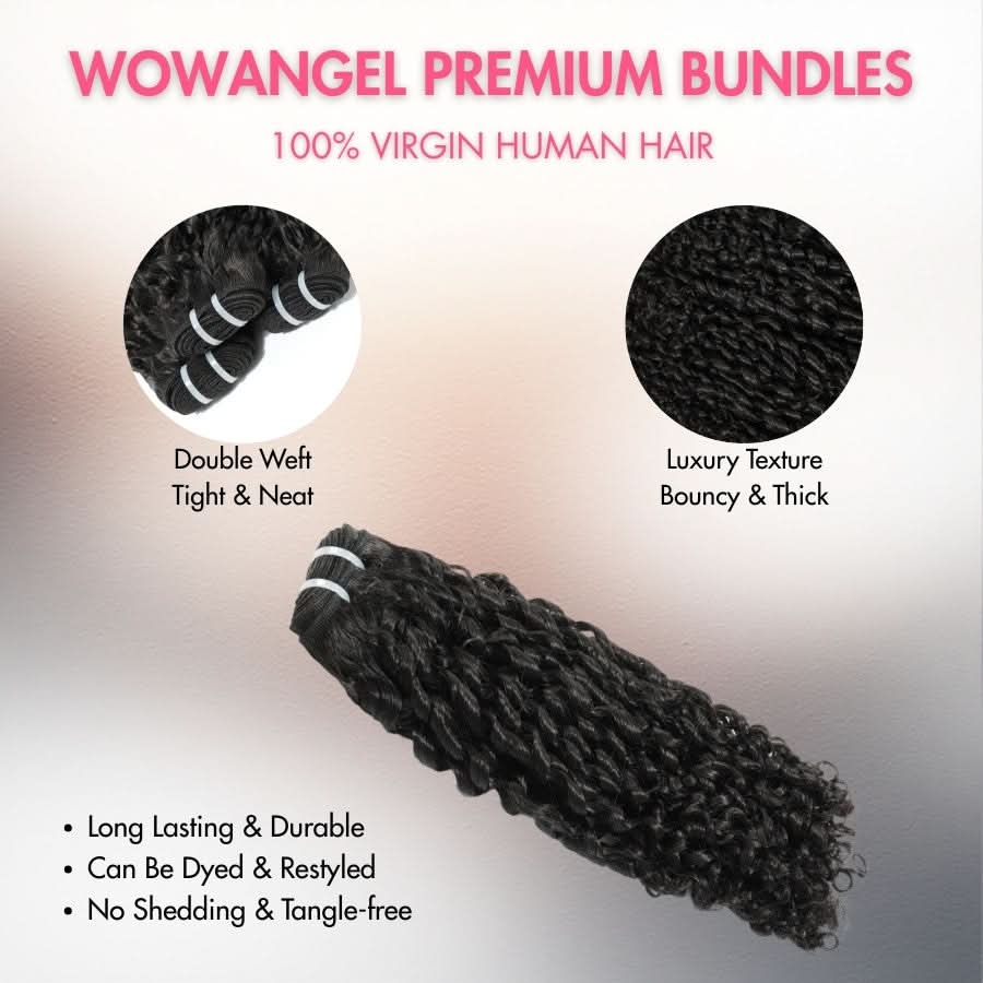 WOWANGEL Finger Twist Curly Hair Bundles Deal 100% Human Hair Weaves - wowangel