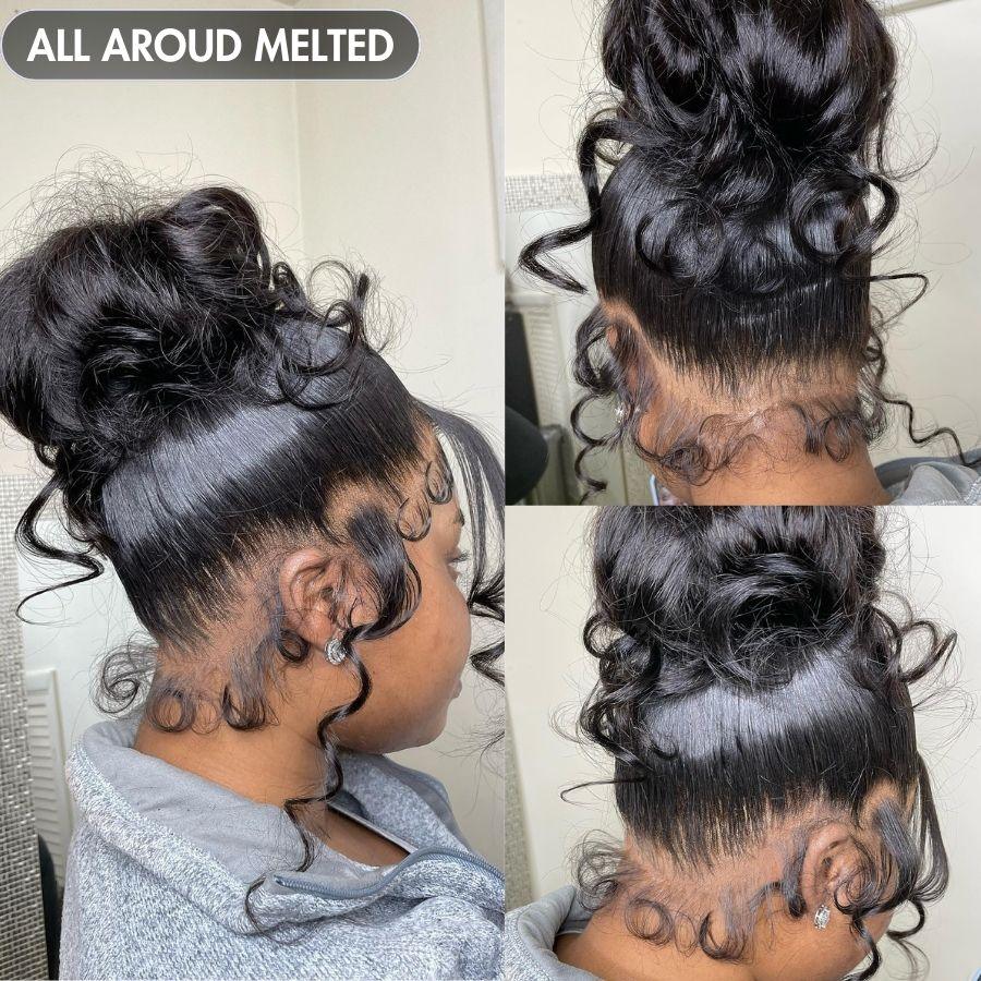 All around melted look with WOWANGEL full lace wig in bun