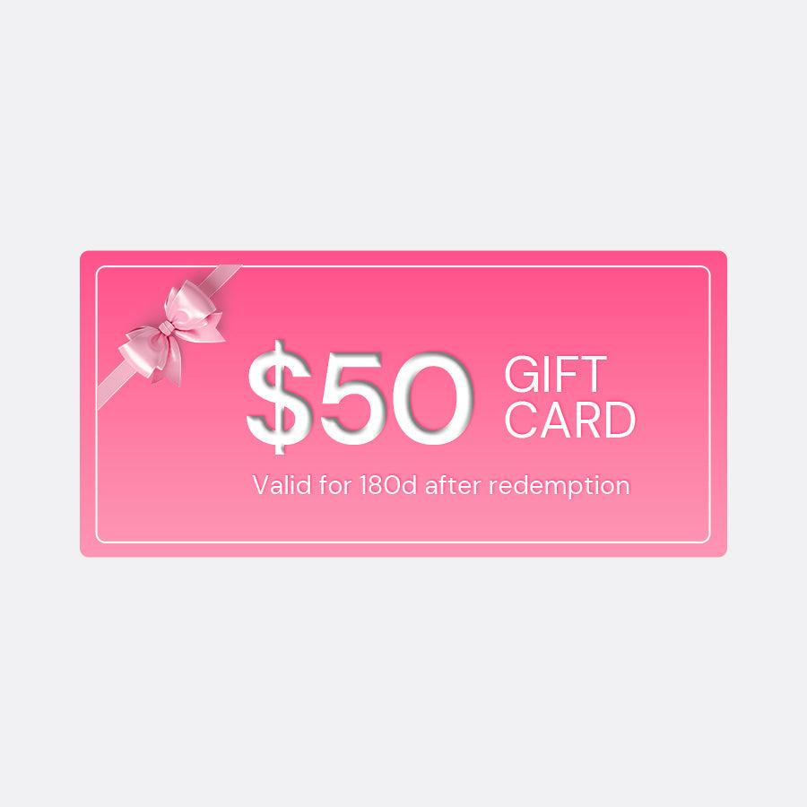 $50 WOWANGEL Gift Card, valid for 180 days