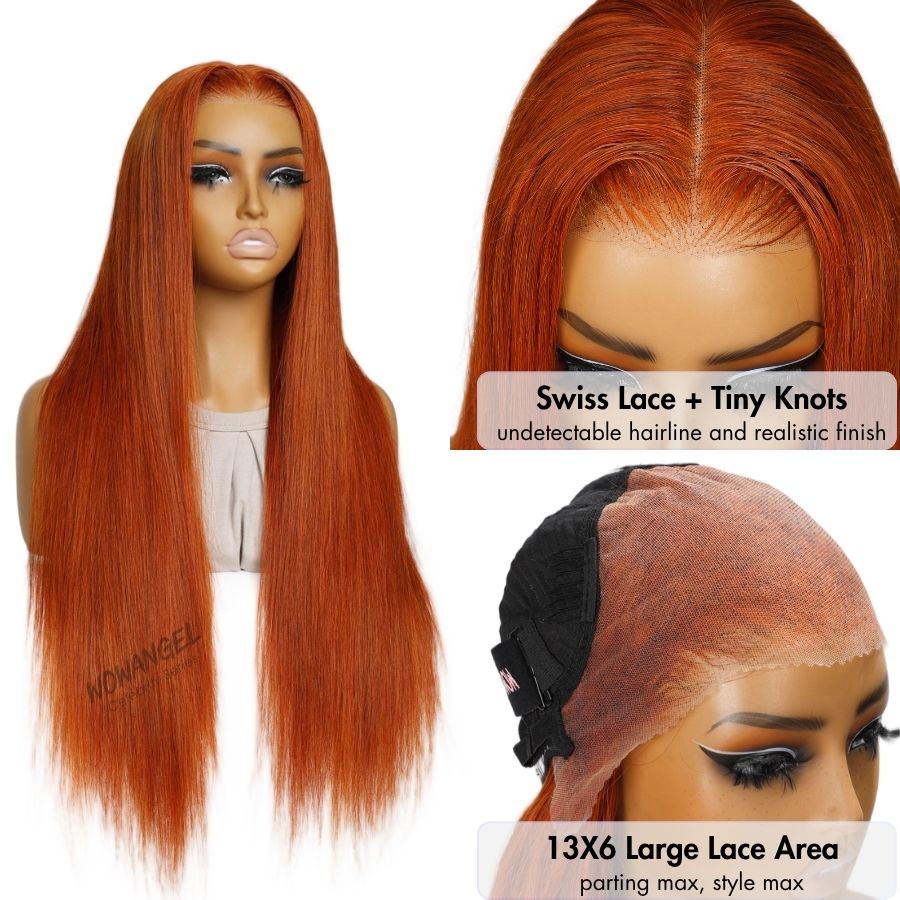 WOWANGEL Ginger Hair Pre Everything 13X6 Lace Front Wigs Pre Max Wig - wowangel