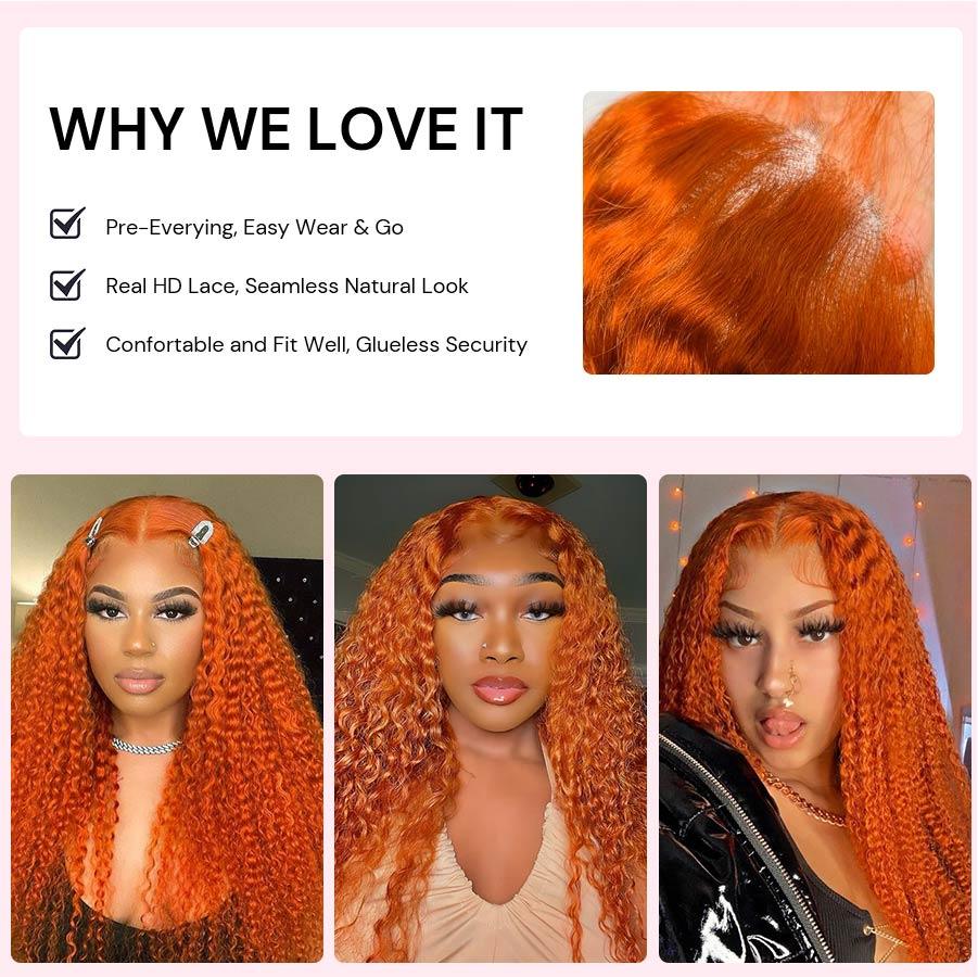 Benefits of ginger orange lace wig with model examples