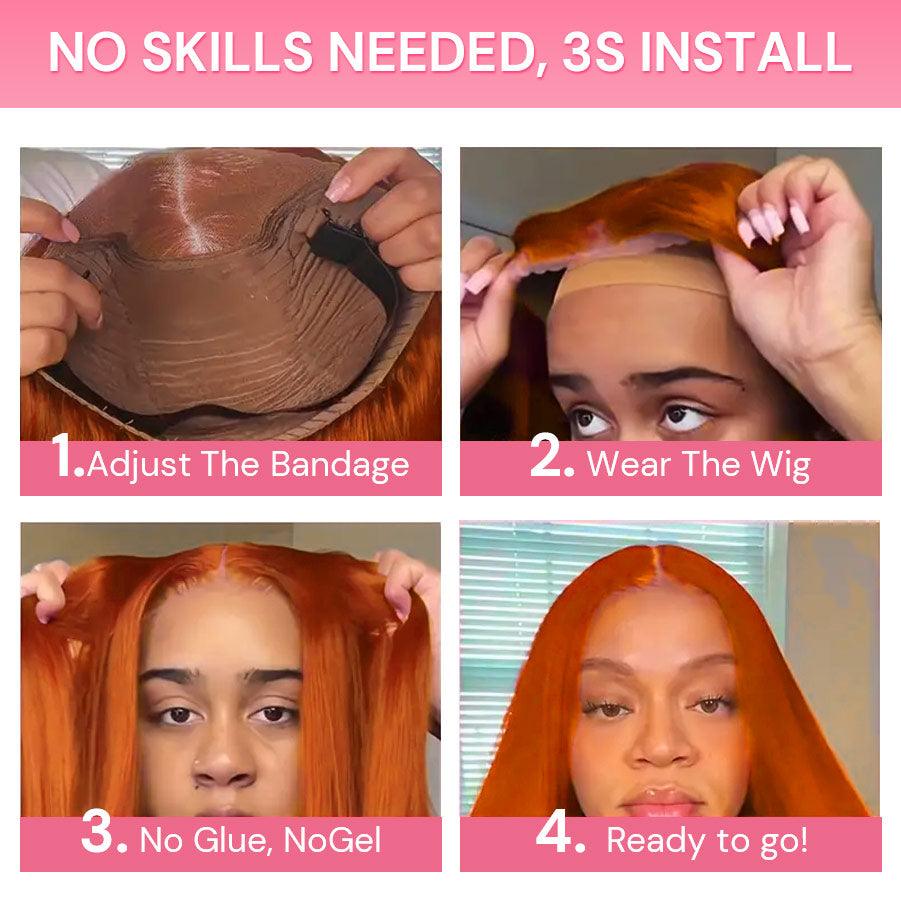 Step-by-step guide to installing ginger orange lace wig