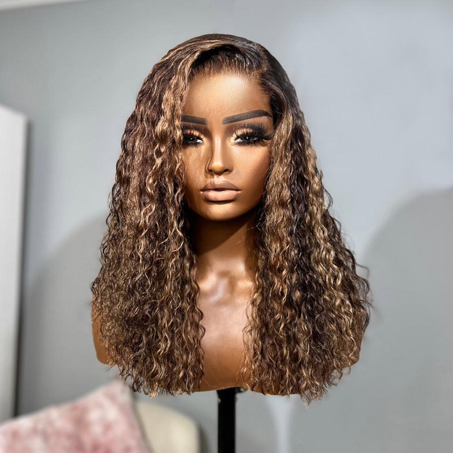 WOWANGEL Highlight Curly 5X5 HD Lace Closure Wig Wear & Go Glueless Wig - wowangel