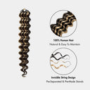WOWANGEL Highlight Deep Wave Pre-Separated Feather Crochet Human Hair Extensions for Miracle Knots Boho Braids - wowangel