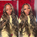 WOWANGEL Honey Blonde Highlight 5X5 HD Lace Closure Wig Wear to Go Glueless - wowangel