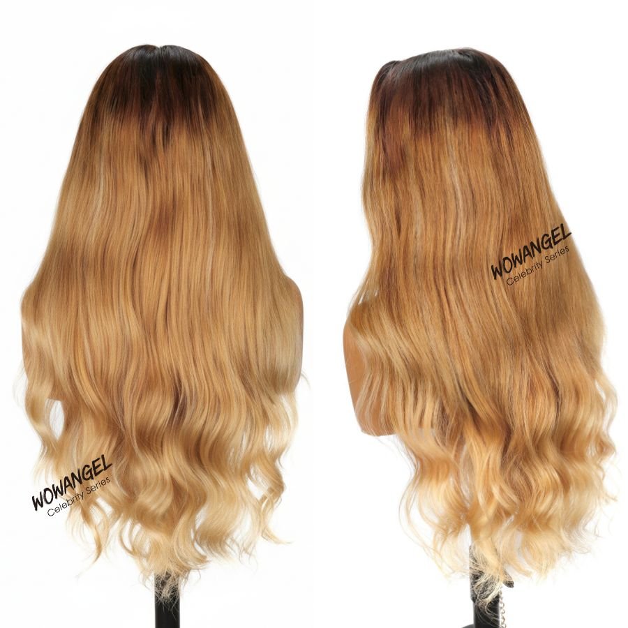 WOWANGEL Honey Blonde Ombre Premium Raw Hair 13X6 HD Lace Frontal Wig - wowangel