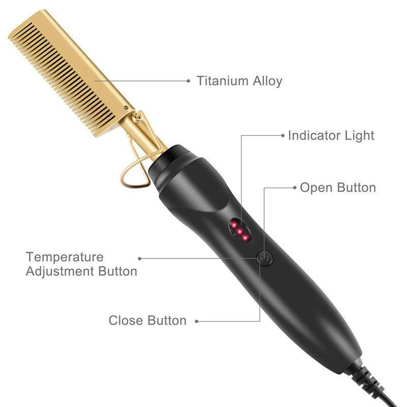 WOWANGEL HOT COMB QUICK HEATED HAIR STRAIGHTENER - wowangel