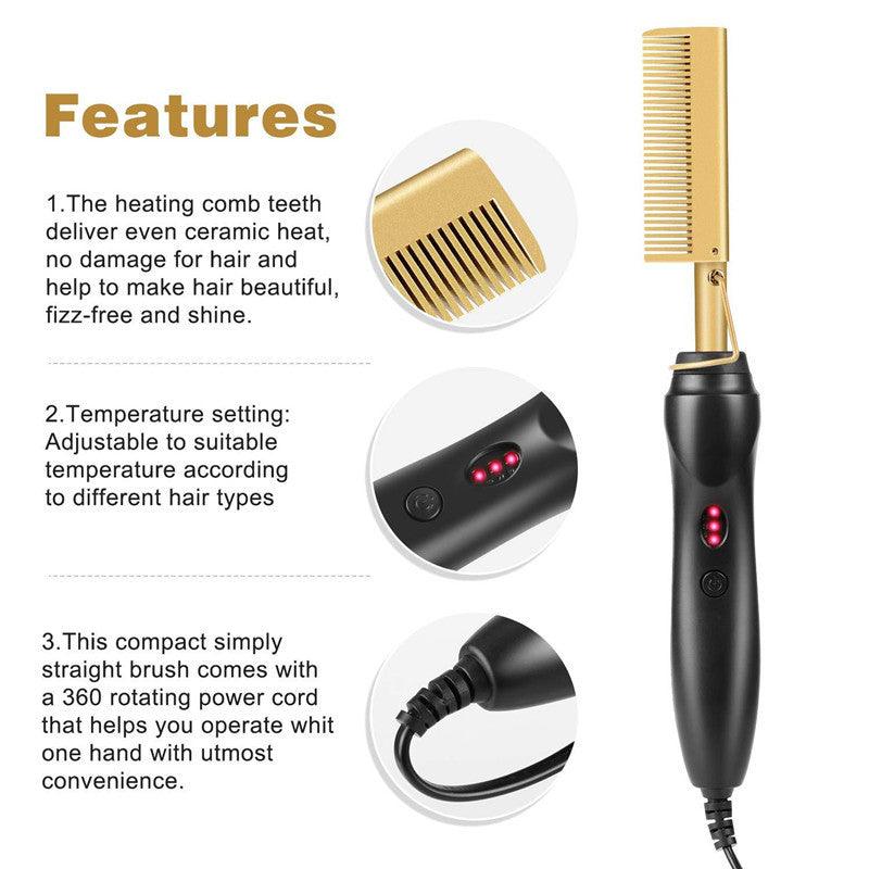 WOWANGEL HOT COMB QUICK HEATED HAIR STRAIGHTENER - wowangel