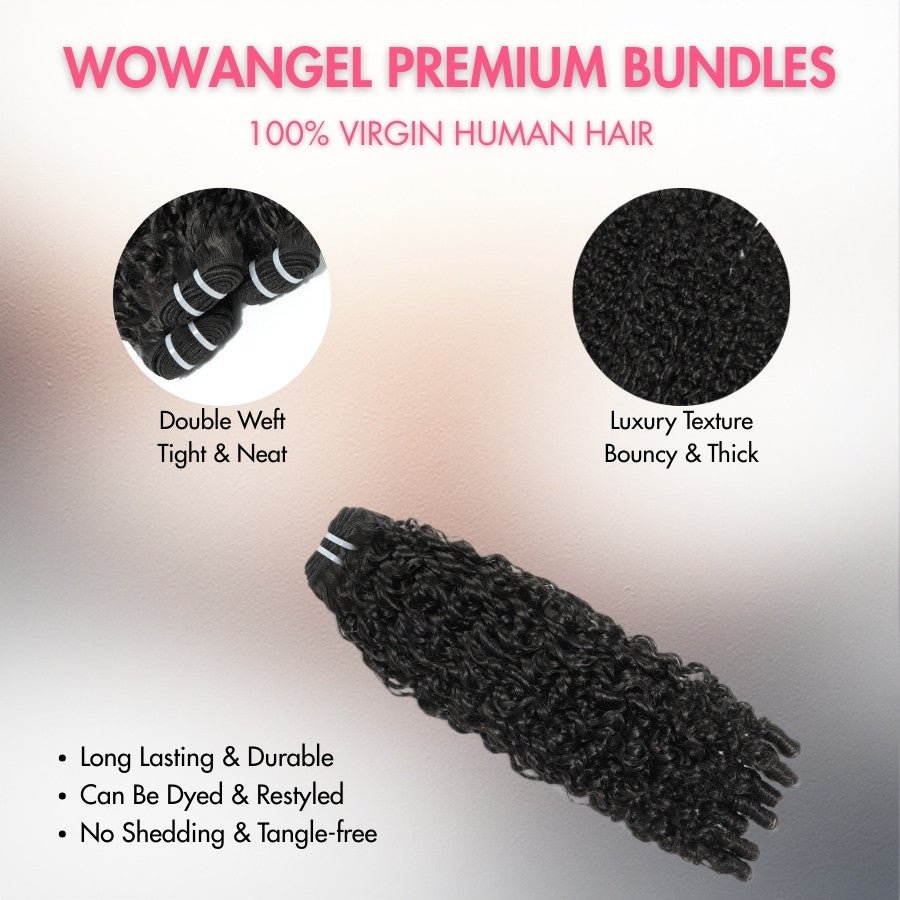 WOWANGEL Jerry Curl Hair Bundles Deal 100% Human Hair Weaves - wowangel