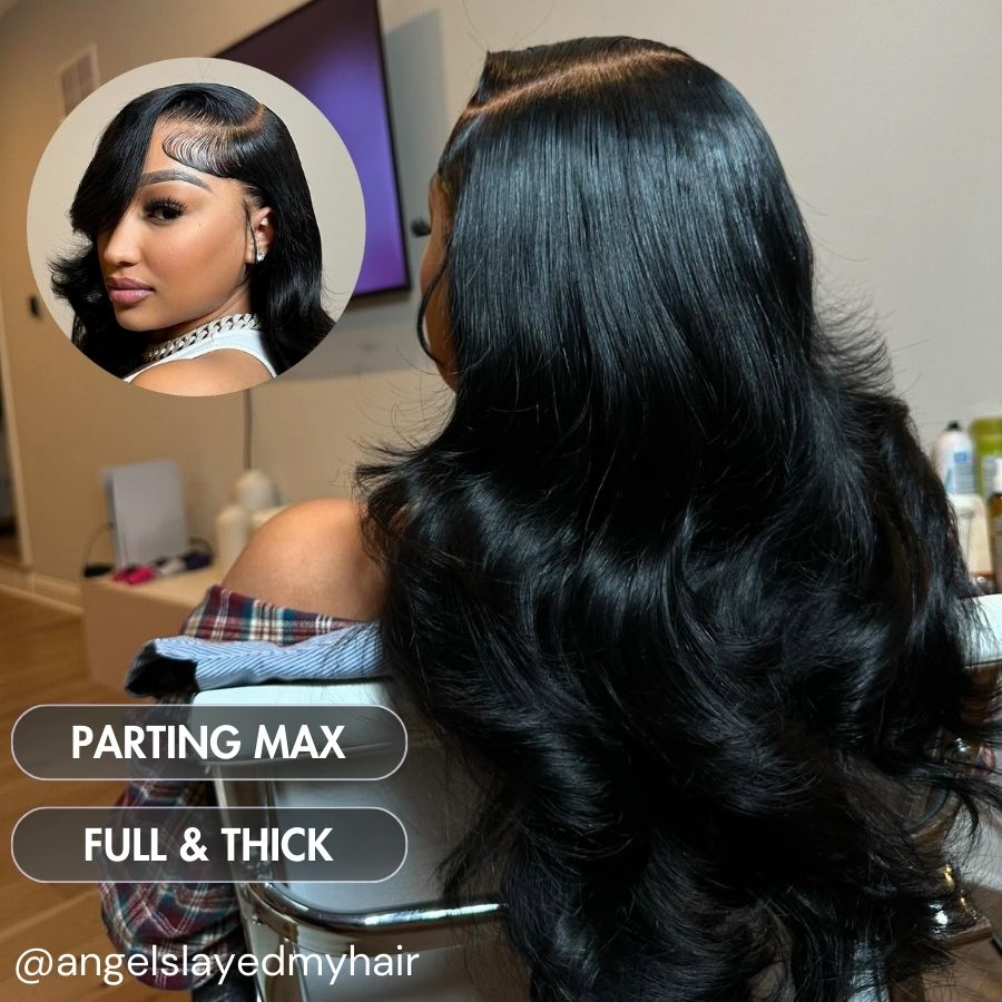 WOWANGEL Jet Black 13X6 Skinlike Real HD Lace Front Wigs Body Wave - wowangel