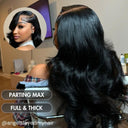 WOWANGEL Jet Black 13X6 Skinlike Real HD Lace Front Wigs Body Wave - wowangel