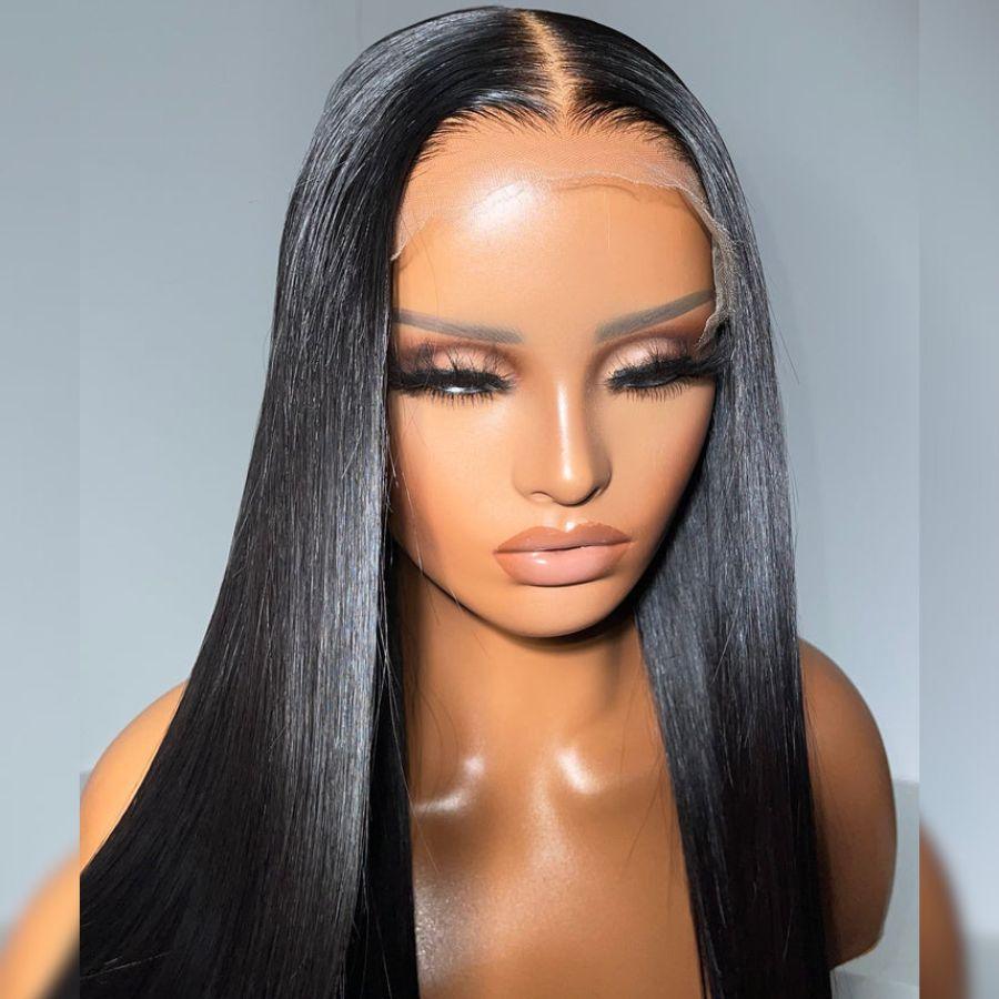 WOWANGEL Jet Black 6x6 Skinlike Real HD Lace Closure Wig Silk Straight Glueless Wig - wowangel